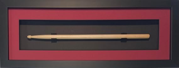 Drumstick Frame Set Black Frame with Matting and Easy Mount (Red Black Trim)