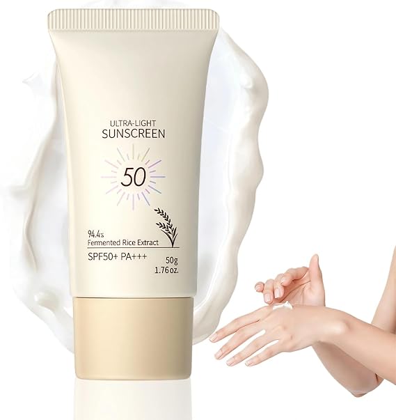 Rice Probiotic Facial Sunscreen SPF50, UVA & UVB Protection, Lightweight Face & Body Sun Cream, Moisturising & Skin