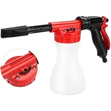 CROWNSHOP Snow Foam Sprayer Car Wash Spray Tool Long Gun Use Hose Sprayer 900 ml Cleaning Foam Spray Gun Car Wash Soapy Water Nozzle for Home Garden Watering (Red)