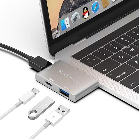McStorey USB-C HDMI Adaptör, MacBook Air ve Pro Uyumlu Dual USB-C Hub, 4K HDMI Görüntü Aktarımı, USB 3.0 5Gbps Veri, 100W PD Şarj Geçişli, Alüminyum Çoklayıcı Gri