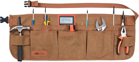 Canvas Work Tool Apron 10 Pockets Waist Apron for Men Women