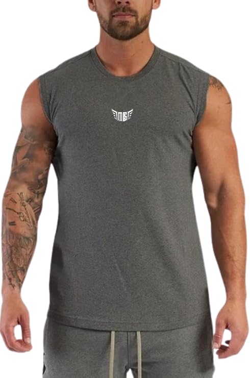 GENIUS STOREErkek Nem Emici Hızlı Kuruma Atletik Teknik Performans Sporcu Sıfır Kol T-shirt