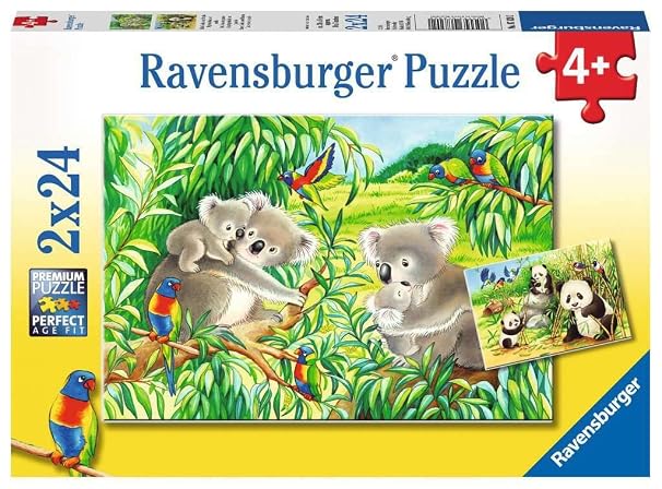 Ravensburger 2x24 Parça Sevimli Koalalar ve Pandalar Yapboz