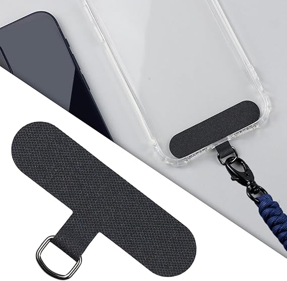 360 Döner Başlıklı Telefon İp Askılıklar için Kılıf İçi Telefon Zinciri Sabitleme Aparatı Askı Pedi - FC1238 (Siyah)