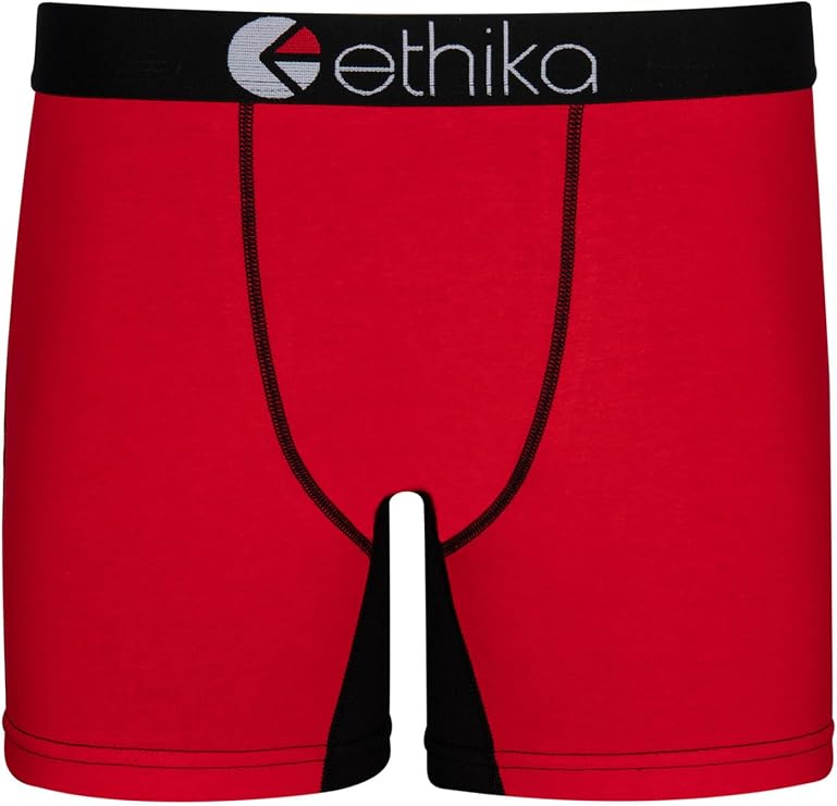 Ethika Men's Mid Boxer Brief, Black OG - Contrast(RDB,M)