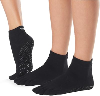 toesox Grip Ankle Full Toe Multi Pack Grip Non-Slip Toe Socks for Pilates Barre Yoga