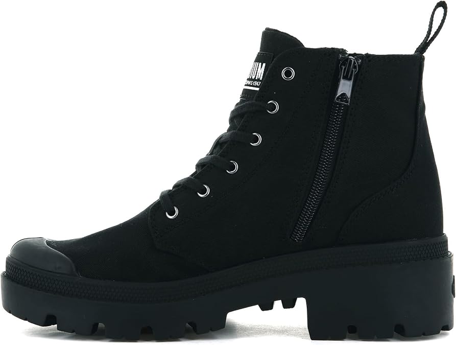 Palladium Women's Pallabase Twill Canvas Combat Ankle Boots