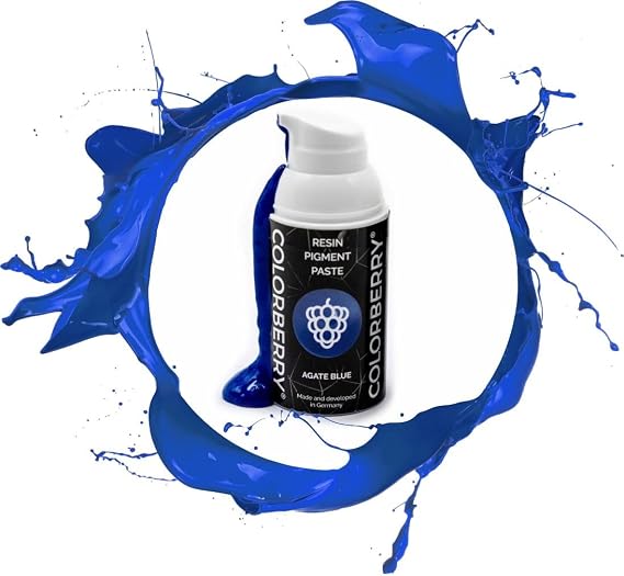 COLORBERRY Pigmentpaste - Ultra Highly pigmented Resin Art Paste for Coloring Your Synthetic Resin/epoxy Resin in a 30 ml Bottle (Agate Blue)
