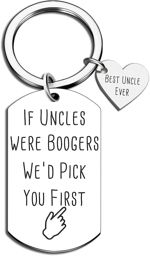 Uncle Gifts for Fathers Day Uncles Gifts from Niece Nephew Funny Keychain
