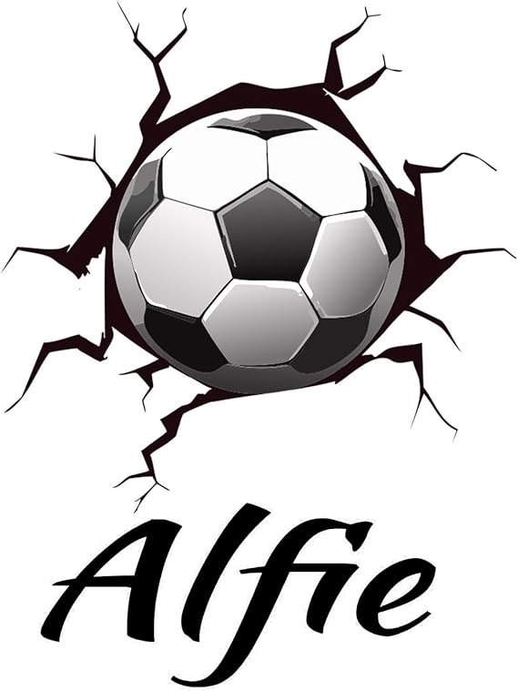 3D Football Wall Stickers Personalised Name, Boys Bedroom