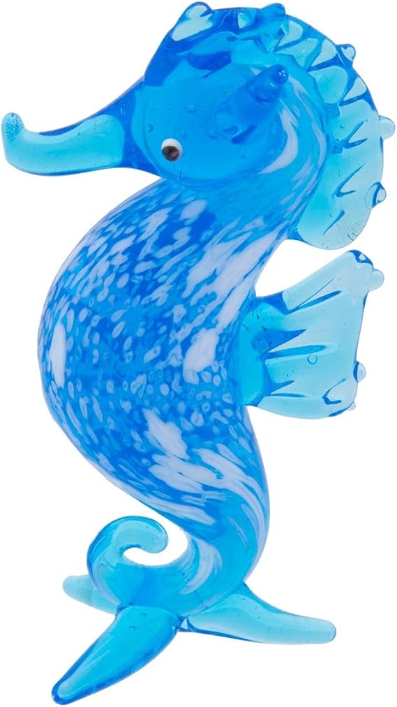 Beachcombers SS-BCS-04655 Small Teal Seahorse Glass Art