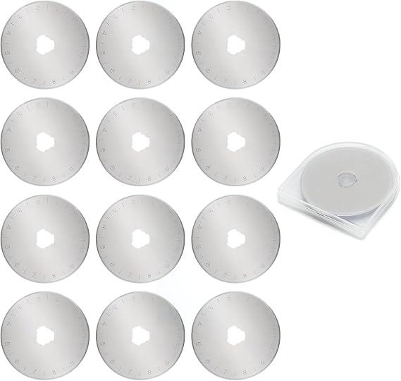 12 pcs 45mm Rotary Cutter Blades,Replacement Rotary Blade for Arts Crafts Quilting Scrapbooking Sewing Fabric Cutting,Arts & Crafts Farbric Paper Cutting Tool By XEKIGU