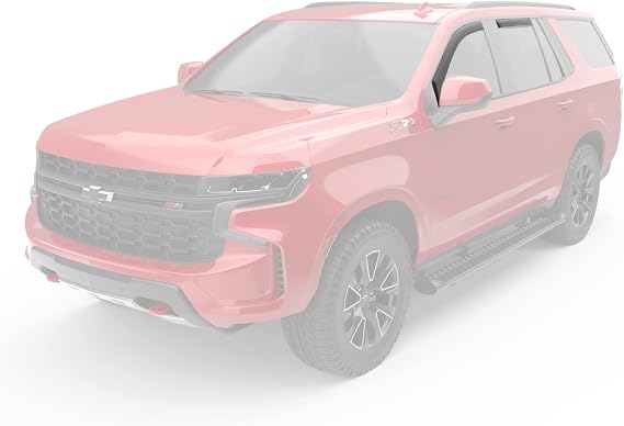 EGR 571885 in-Channel Window Visors Compatible with Select 2021-2025 Chevy Tahoe & GMC Yukon - Matte Black Acrylic, Full Set (4 pc)