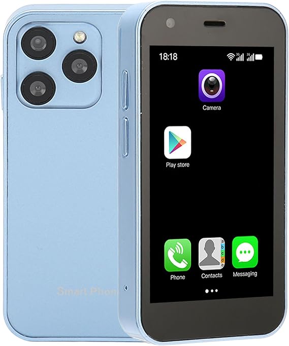 SOYES XS15 Mini Smartphone, 3 Inch Slim Pocket 3G Smartphone for Android 8.1, 2GB 16GB Dual Card Dual Standby, Cute Backup Phone, Beautification Dual Camera, Perfect Gift Ocean Blue