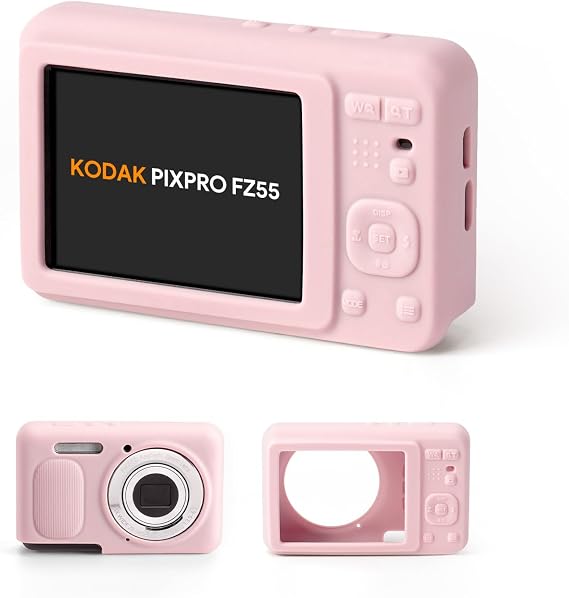 KODAK PIXPRO FZ55 Silicone Cover, Slim Anti-Scratch Protective Case - Lightweight FZ55 Camera Accessories (Pink)