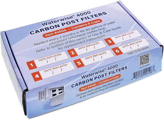 Waterwise carbon post filter 6 pack for model 4000