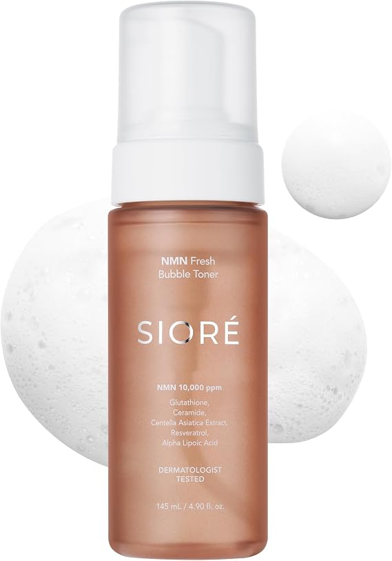Siore NMN Fresh Bubble Toner | Glow-Boosting Toner with 99% Purity NMN 10,000ppm and Resveratrol, Centella, Niacinamide and Ceramide | Glass Glow Skin | Korean Pharmacy Anti-Aging Skin Care