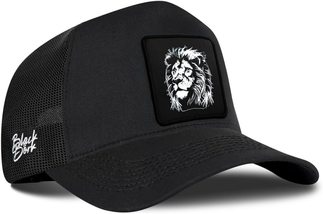 Aslan Logolu Siyah Trucker Şapka
