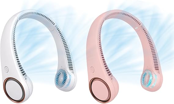 CIVPOWER Portable Neck Fan White, Pink
