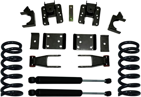 MaxTrac K331524-8 Lowering Kit 2 in. Front Drop 4 in. Rear Drop Incl. Front Coils/Adjustable Rear Flip Kit/Maxtrac Shocks Lowering Kit