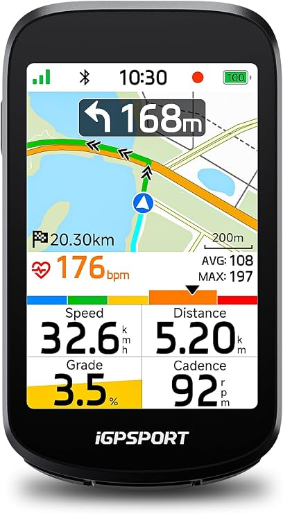 iGPSPORT BSC500 GPS Bike Computer, 3.3'' Touch Screen MAP Voice Navigation