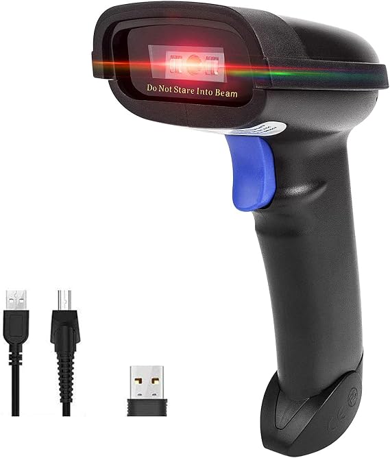 NETUM NT-1228BC Bluetooth Barcode Scanner, Compatible with 2.4G Wireless & Bluetooth & Wired Connection, Connect Phone, Tablet, PC Bar Code Reader Work with Windows, Mac,Android, iOS (500 Pieces)