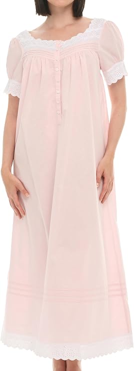 Alexander Del Rossa Cotton Nightgowns for Women, Summer Nightgowns for Women Soft Cotton