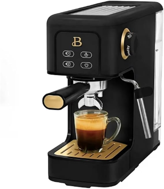 Slim Espresso Machine, 20-Bar High Pressure Coffee Maker with Milk Frother Steam Wand, Espresso, Latte & Cappuccino Maker, (Black)