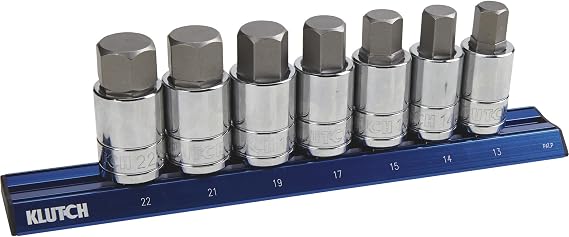 Klutch Metric Hex Bit Socket Set - 7-Pc.