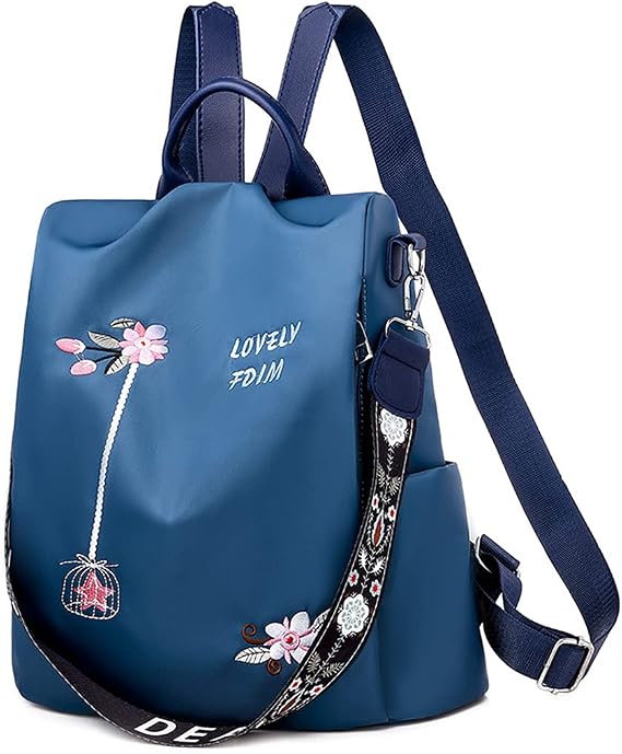 Women Backpack Anti Theft Travel Rucksack Lightweight Stylish Daypack School Shoulder Bag Waterproof Ladies Fashion Handbag Tote Bag Girls Gift (E-Blue)