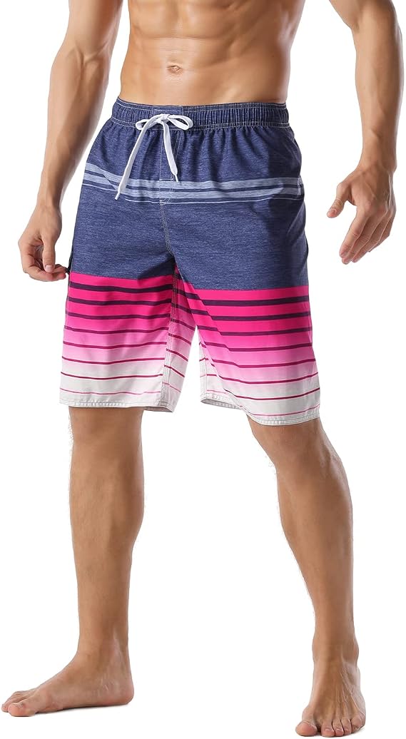 unitop Men's Swim Trunks Classic Lightweight Board Shorts with Lining