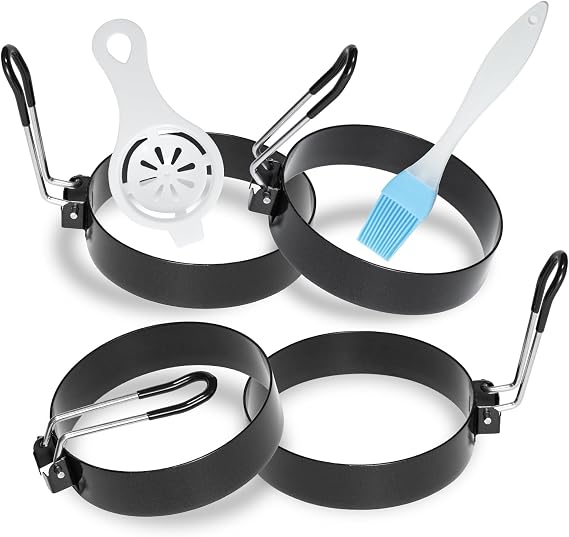4 Pack 3.5 Inch Nonstick Stainless Steel Egg Rings for Frying Eggs