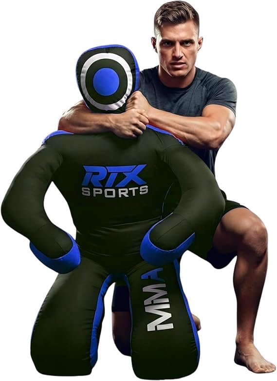 MMA Judo Grappling Dummy Unfilled Punch Bag for Brazilian Jiu Jitsu Wrestling Martial Arts Self-Defense Karate Submission Training Sitting Position Dummy Canvas