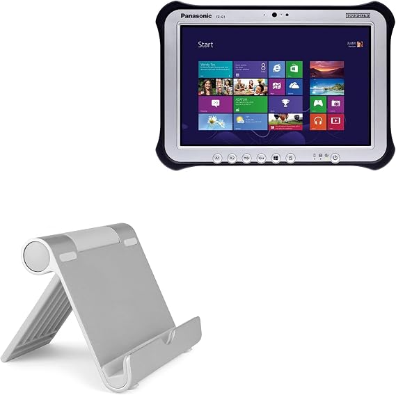 BoxWave Stand and Mount Compatible with Panasonic Toughpad FZ-Q1 - VersaView Aluminum Stand, Portable, Multi Angle Viewing Sturdy