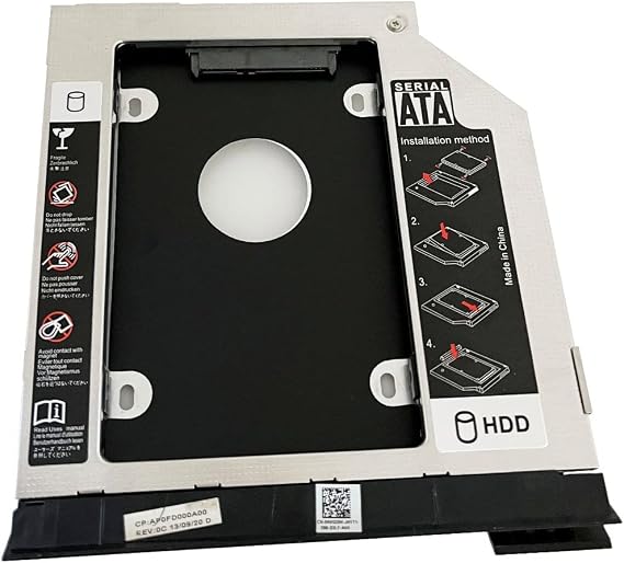 DY-tech 2nd HDD SSD Hard Drive Optical Bay Caddy Frame Tray for Dell Latitude E6320 E6420 E6520 E6330 E6430 E6530 Modular Bay with Ejector + Bezel/faceplate