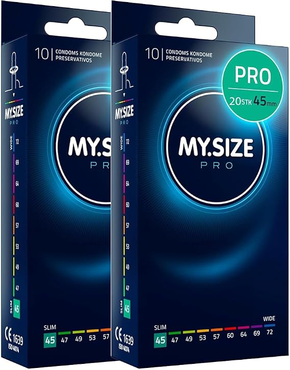 MY.SIZE PRO 20 Pieces 45mm Elite – Extra Slim, Highly Purified Vytex Latex for Less Odor, Very Easy to Open and unroll