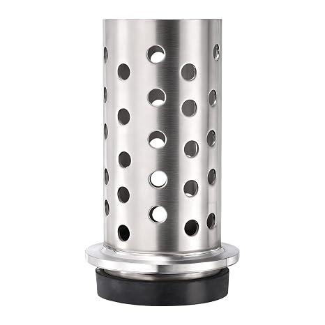 sourcing map Perforated Casting Flask, 3.5" x 8" 304 Stainless Steel Vacuum Casting Wall Flanged with Base Jewelry Making Tool for Professional Foundry or DIY Handcraft