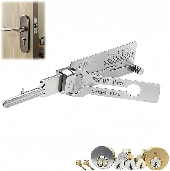 Key Decoder Lock Picking Tool,2 in 1 Lock Pick & Decoder Kit for Beginners with Auto Key Extractor,Skeleton Keys & Locksmith Tools,L/ock Picking Kit for Beginners,L/ock Picking Training Set(002)