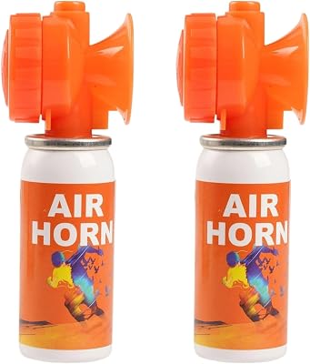 2 Pack 1.4oz Boat Air Horn for Safety, Loud Marine Air Horns Can, Mini Small Blow Fog Bear Horn, Emergency Use for Sporting Events, Boat, Animal Alarm Black