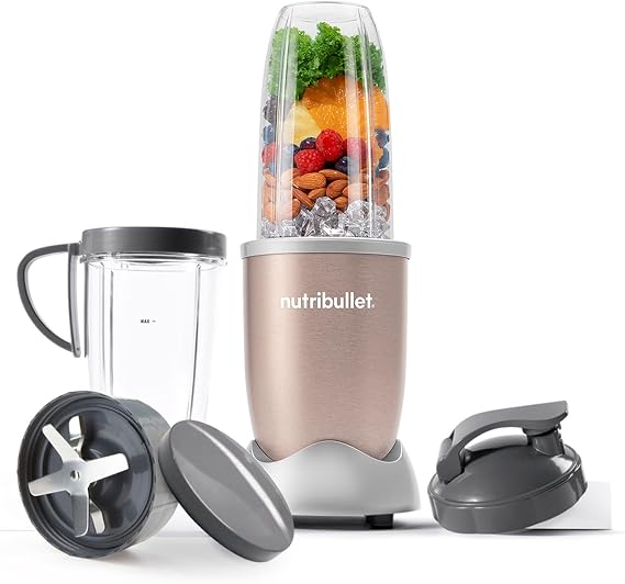 nutribullet Blender 900 Series - Powerful 24,000 RPM Extractor Blends Frozen Fruit, Nuts & Ice - Includes an Oversized Cup, a Tall Cup, a Handled Ring & 2 Lids - For Smoothies & Juices