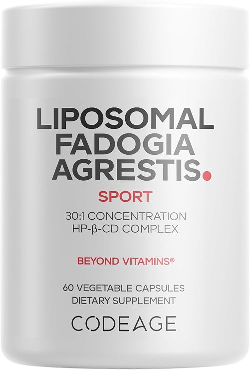 Codeage Liposomal Fadogia Agrestis 600mg, Zinc, Vitamin D3, 60 Capsules