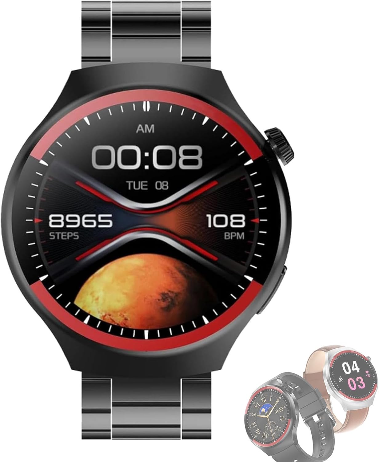 Qatteeey Smart Watch, 2025 New HD Touch Screen Smart Watch, Multiple Sports Modes, Waterproof, with Heart Rate, Sleep & Blood Pressure Monitor, Fitness Tracker Compatible for iPhone and Android A