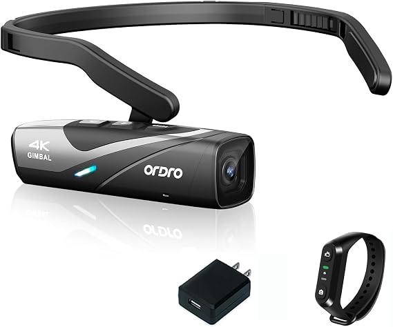 ORDRO EP8 Head Mounted Camera, 4K 60FPS Video Camera