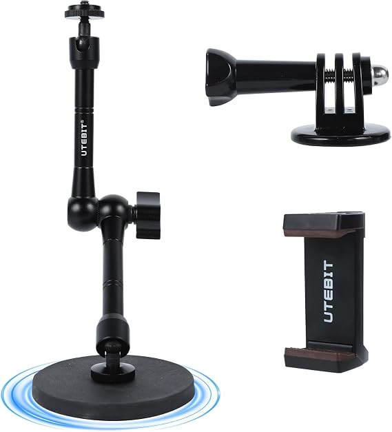 UTEBIT Magnetic Camera Mount, Action Camera Mount Adapter with Phone Holder