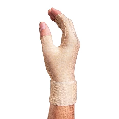 DonJoy Advantage Fingerless Arthritis Gloves (Pair), Tan, L