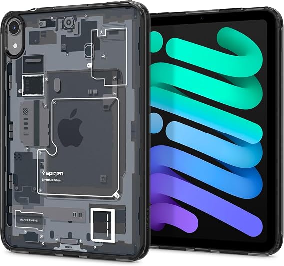 Spigen iPad mini 7 (2024) / mini 6 (2021) ile Uyumlu Kılıf Ultra Hybrid Zero One Sararmaya Dayanıklı Tasarım Siyah Şeffaf Kapak - ACS09162 (Spigen TR Garantili)