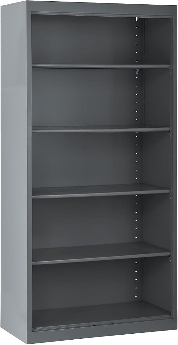 Sandusky. BA40361872-02 5-Shelf Elite Series Wielded Bookcase with Adjustable Shelves, Open Display Bookshelf for Home, Office, 18" D x 36" W x 72" H, Charcoal