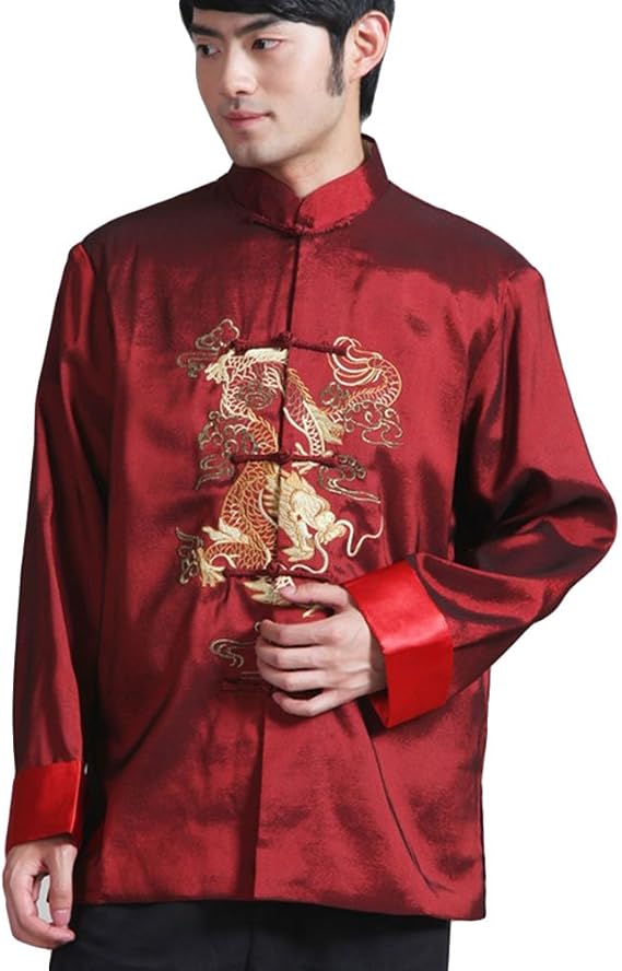 ZooBoo Chinese Clothing Tang Suit - Traditional China Costume Martial Arts Tangzhuang Kung Fu Jacket Dragon Totem Uniform