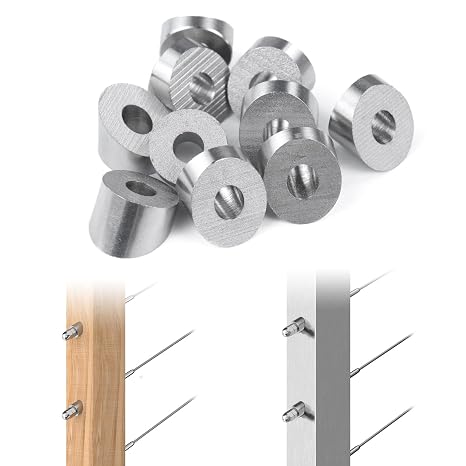 Muzata 10 Pack Cable Railing Hardware Angle Washer for 25-35 Stairs CR25
