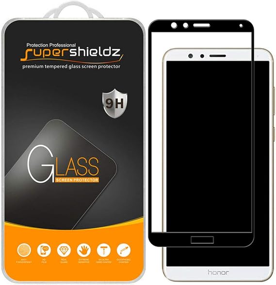 Supershieldz (2 Pack) Designed for Huawei Mate SE Tempered Glass Screen Protector, (Full Screen Coverage) Anti Scratch, Bubble Free (Black)
